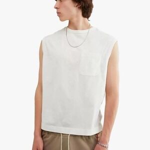 Standard Cloth Modern Muscle Tee Men's Size Medium Cotton Tank White Retro